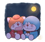 Rating: s
ID: 3714492
Date: 2022-11-26 09:28:26 -0500
Status: active
Score: 6
2022 anthro artist_logo artist_name blue_body blue_fur clothed clothing collar dark domestic_cat doraemon doraemon_(character) duo eyes_closed felid feline felis food fur headgear headwear logo machine male mammal moon mouth_closed night open_mouth orange_body orange_fur red_collar red_nose robot shaded sitting sky text the_doraemons wang_dora whiskers white_body white_fur yiqiyisu_sumi post #3714492
