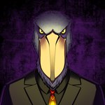 Rating: s
ID: 3791672
Date: 2023-01-04 16:54:54 -0500
Status: active
Score: 185
1:1 2022 anthro avian bird black_clothing black_shirt black_suit black_topwear bust_portrait clothing conditional_dnp icon kubrick_stare looking_at_viewer male multicolored_necktie necktie pelecaniform portrait rainbow_necktie ratte shirt shoebill simple_background solo suit topwear yellow_eyes post #3791672