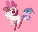 Rating: s
ID: 3996721
Date: 2023-04-16 22:35:29 -0400
Status: active
Score: 8
2023 antlers chest_tuft clothing cloven_hooves deer digital_drawing_(artwork) digital_media_(artwork) duo eyelashes eyeshadow female feral fur hat headgear headwear hi_res hooves horn leg_markings looking_down makeup mammal markings multicolored_ears neck_tuft new_world_deer no_pupils nonameorous pink_antlers pink_background pink_body pink_eyeshadow pink_fur pink_scarf portrait red_eyes reindeer scarf simple_background socks_(marking) solo them's_fightin'_herds tuft two_tone_ears vixen_(tfh) white_body white_fur winter_sprite post #3996721