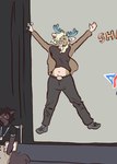 Rating: s
ID: 5531221
Date: 2025-04-26 08:49:28 -0400
Status: active
Score: 5
anthro antlers belly belt_buckle blue_antlers bored buckle clipboard clothing collared_shirt curtains deer domestic_cat duo electronics elon_musk eyewear felid feline felis female glasses hand_in_pocket hi_res holding_clipboard holding_microphone holding_object horn jacket jumping lanyard male mammal microphone midriff navel pockets polo_shirt rectangular_glasses sepulturegirl shirt sophia_(sepulture_girl) stage tesla_(brand) topwear wearing_glasses post #5531221