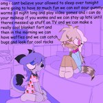 Rating: s
ID: 4769274
Date: 2024-05-07 19:14:26 -0400
Status: active
Score: 133
2024 anthro bandage bandage_on_face bed bedroom bone_collar_tag bottomwear bracelet braces canid canine canis clothing collar collar_tag coyote dialogue digital_drawing_(artwork) digital_media_(artwork) dog_tags duo electronics english_text fangs female female/female finn_hat footwear fur furniture hi_res jas_(lilstarlite) jewelry lilstarlite mammal naomi_(lilstarlite) on_bed pajamas paws radio shirt shorts simple_background sitting sitting_on_bed sitting_on_ground smile snout socks sparkles sparkling_collar tail teeth text topwear trans_(lore) trans_woman_(lore) wolf post #4769274
