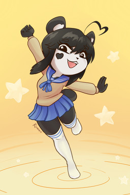 Rating: s
ID: 2994663
Date: 2021-10-27 00:07:16 -0400
Status: active
Score: 53
2:3 ahoge anthro bear black_body black_fur black_nose bottomwear clothed clothing female footwear fully_clothed fur furgonomics giant_panda gradient_background hair hair_heart heart_(marking) heart_on_body heart_symbol hi_res ken_ashcorp kenny_(kenashcorp) kurozu legwear looking_at_viewer mammal markings pupils school_uniform simple_background skirt smile socks solo star star_symbol stars_around_body stars_around_entire_body tail tail_through_skirt thigh_highs thigh_socks uniform white_body white_fur young young_female post #2994663