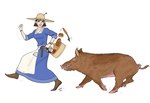 Rating: s
ID: 5558537
Date: 2025-05-08 19:19:23 -0400
Status: active
Score: 2
2024 ambiguous_feral ambiguous_gender apron arms_bent basket bingoblin blue_clothing blue_dress bodily_fluids bread breasts brown_body brown_clothing brown_footwear brown_fur brown_hair brown_shoes brown_tail carrot clothed clothed_female clothed_human clothing colored container crying digital_drawing_(artwork) digital_media_(artwork) dress duo english_description eyelashes female female_human feral fist food footwear frown fruit fully_clothed fully_clothed_female fully_clothed_human fur hair hat headgear headwear hi_res human knife knife_sheath larger_female larger_human looking_down_at_another looking_up_at_another mammal medium_hair on_one_leg open_frown open_mouth open_smile patch_(fabric) pink_mouth plant quadruped running running_away shaded shoes simple_background size_difference smaller_ambiguous smaller_feral smile standing suid suine sun_hat sus_(pig) tail tan_body tan_hat tan_headwear tan_skin tears tears_of_fear tomato tusks vegetable white_apron white_background white_clothing wild_boar post #5558537