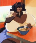Rating: s
ID: 4665995
Date: 2024-03-18 16:28:54 -0400
Status: active
Score: 38
anthro big_breasts black_hair black_nose blue_bottomwear blue_clothing blue_shorts blush bottomwear bowl breasts brown_body brown_fur canid canine canis chopsticks cleavage clothed clothing container curvy_figure cutlery denim eating egg eyebrows female fenrie_(fenrir_brown) fenrir_brown food fur furniture glistening glistening_eyes hair happy heterochromia hi_res holding_breast holding_chopsticks holding_object holding_spoon huge_breasts inside kitchen_utensils long_hair mammal noodles shirt shorts smile solo spoon table thick_eyebrows thick_thighs tools topwear voluptuous white_clothing white_shirt white_topwear wide_hips wolf post #4665995