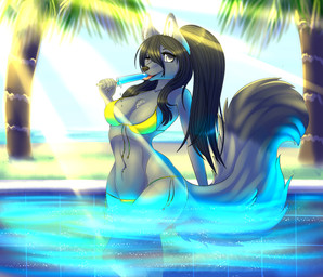 Rating: s
ID: 1566703
Date: 2018-06-06 20:08:30 -0400
Status: active
Score: 36
1_eye anthro beach bikini black_hair black_nose breasts canid canine chandraken cleavage clothed clothing detailed_background female food fox fur grey_body grey_eyes grey_fur hair mammal outside popsicle sand scar seaside sky solo summer swimming_pool swimwear tongue two-piece_swimsuit vixenchan water wet post #1566703