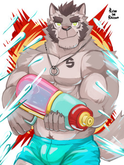 2018 abs anthro biceps canine claws clothing darkzerojack digital_media_(artwork) fur hair male mammal muscular muscular_male pecs silver_(darkzerojack) simple_background solo swimsuit tattoo water water_gun weapon wolf
Rating: Safe
Score: 0
User: Nicklo6649
Date: April 17, 2018 2018 abs anthro biceps canine claws clothing darkzerojack digital_media_(artwork) fur hair male mammal muscular muscular_male pecs silver_(darkzerojack) simple_background solo swimsuit tattoo water water_gun weapon wolf
Rating: Safe
Score: 0
User: Nicklo6649
Date: April 17, 2018