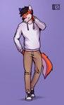 Rating: s
ID: 5420206
Date: 2025-03-08 14:11:18 -0500
Status: active
Score: 5
2022 anthro black_eyes black_hair black_nose blue_background blue_body blue_ears blue_fur bottomwear canid canine clothed clothing clutch_the_fox countershade_face countershade_tail countershading d3mo footwear fox front_view fully_clothed fur hair hand_behind_head hand_in_pocket hi_res hoodie inner_ear_fluff khaki_pants khakis looking_at_viewer male mammal orange_body orange_ears orange_fur pants pockets shoes simple_background slight_smile smile solo tail topwear tuft white_body white_clothing white_fur white_hoodie white_topwear post #5420206