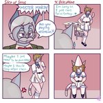 Rating: s
ID: 4788866
Date: 2024-05-17 14:13:34 -0400
Status: active
Score: 32
1:1 4koma age_difference andromorph_(lore) anthro blonde_hair blue_eyes bow_tie chibi clothed clothing comic crossdressing detention dialogue domestic_cat dress dunce_cap duo english_text eyewear facial_hair felid feline felis femboy flirting glasses graycatluna hair haley_(graycatluna) hat headgear headwear hi_res instant_loss_2koma male mammal mature_male mustache nonbinary_(lore) older_male school_desk school_uniform speech_bubble student tail teacher teacher_and_student text uniform post #4788866