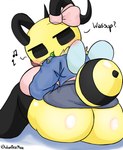 Rating: s
ID: 5049597
Date: 2024-09-14 10:42:51 -0400
Status: active
Score: 29
2022 annabee_(woebeeme) antennae_(anatomy) anthro arthropod arthropod_abdomen bee big_breasts biped black_clothing black_legwear black_stripes black_thigh_highs blush bottomwear bow_ribbon breasts bug_fables butt candy clothed clothing curvy_figure dessert dialogue digital_media_(artwork) english_text eyebrows fan_character female food glistening glistening_butt hi_res honey_bee hymenopteran insect insect_wings jacket legwear lollipop looking_at_viewer looking_back looking_back_at_viewer moonsprout_games musical_note musical_symbol neck_tuft pink_clothing pink_shirt pink_topwear raised_eyebrow rear_view shirt signature simple_background sitting skirt solo stinger stripes symbol text thigh_highs topwear tuft voluptuous voluptuous_female white_background wings woebeeme yellow_body post #5049597