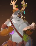 Rating: s
ID: 5539948
Date: 2025-04-30 17:15:10 -0400
Status: active
Score: 6
abs anthro antlers canid canine canis cervine deer digital_media_(artwork) druid elk fluffy fur herbalist hi_res horn hybrid magic_user male mammal pecs shirtless_anthro shirtless_male solo tribal_spellcaster venkpng wolf post #5539948