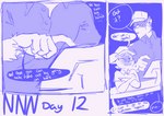 Rating: s
ID: 4298547
Date: 2023-09-17 23:32:53 -0400
Status: active
Score: 11
2021 absurd_res alien animal_humanoid anthro ape beard blood_monkey blush body_hair clothed clothing comic computer dialogue domestic_cat duo electronics english_text facial_hair fast_food felid felid_humanoid feline feline_humanoid felis female food fur haplorhine hi_res humanoid humor machine male mammal mammal_humanoid monochrome no_irises one_eye_closed primate robot rude shy simple_background sketch solo tablet text uniform weirdcat_(character) weirdcathq post #4298547