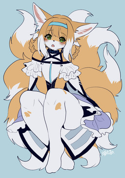 Rating: s
ID: 4859506
Date: 2024-06-17 12:10:41 -0400
Status: active
Score: 17
alternate_species anthro arknights blush canid canine clothed clothing dipstick_tail dress fox furrification green_eyes hair hypergryph legwear mammal markings multi_tail multicolored_hair pupils ruri_tsubame solo stockings studio_montagne suzuran_(arknights) tail tail_markings thick_thighs two_tone_hair young_(lore) post #4859506