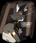 Rating: s
ID: 5098456
Date: 2024-10-06 19:15:26 -0400
Status: active
Score: 79
anthro armlet armor bacardi_(muart242) black_body black_fur bullet bust_portrait chest_wraps clothed clothing dialogue digital_media_(artwork) domestic_cat english_text eyeshadow felid feline felis female fur gold_(metal) gold_jewelry gorget hi_res inner_ear_fluff jewelry looking_at_viewer makeup mammal muart242 multicolored_body multicolored_fur neckwear object_in_mouth portrait pupils red_eyes shaded side_view slit_pupils smoke solo talking_to_viewer text threatening tuft two_tone_body two_tone_fur whiskers white_body white_fur wraps yellow_sclera post #5098456