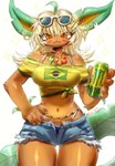 Rating: s
ID: 5545565
Date: 2025-05-03 05:10:49 -0400
Status: active
Score: 52
2025 :3 anthro beverage beverage_can blonde_hair blush blush_lines bottomwear brazil brazilian_flag brown_eyes claws clothing ear_piercing eeveelution energy_drink eyebrows eyelashes eyewear fangs female fur generation_4_pokemon hair hi_res leafeon looking_at_viewer maimoonrabbit monster_energy navel nintendo pawpads piercing pokemon pokemon_(species) shorts signature simple_background solo sparkles sunglasses tail tan_body tan_fur teeth post #5545565