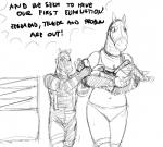 Rating: s
ID: 1811021
Date: 2019-03-07 16:55:47 -0500
Status: active
Score: 10
anthro big_breasts bill_(hladilnik) black_and_white bovid breasts carrying_another clothed clothing dialogue english_text equid equine female fighting_ring group hi_res hladilnik horse janice_(hladilnik) lagomorph laquine male mammal mask monochrome navel text tinker_(hladilnik) wrestling wrestling_match zebra post #1811021