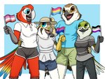 Rating: s
ID: 4090233
Date: 2023-06-03 17:10:46 -0400
Status: active
Score: 16
accipitrid accipitriform american_kestrel apodiform asexual_pride_colors athletic_wear avian bird bisexual_pride_colors bottomwear buteo chickenhawk clothed clothing collared_shirt dennis_(fish_birb) dolphin_shorts dress evy_(fish_birb) falcon falconid female fish_birb flag flag_(object) group gym_bottomwear gym_shorts hat headgear headwear hi_res holding_flag holding_object hummingbird kestrel lesbian_pride_colors lgbt_pride macaw male neotropical_parrot pansexual_pride_colors pants parrot pink_lesbian_pride_colors polo_shirt pride_color_flag pride_colors red-tailed_hawk samantha_(fish_birb) sarah_(fish_birb) shirt shorts sun_hat sundress t-shirt topwear true_parrot post #4090233