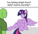 Rating: s
ID: 5662780
Date: 2025-06-23 14:48:35 -0400
Status: active
Score: 32
2024 abstract_background absurd_res anon ather_os belly belly_rub_request blue_mane blue_tail boobs?_wanna_touch_boobs? dialogue digital_drawing_(artwork) digital_media_(artwork) duo english_text equid equine eyelashes feathered_wings feathers female feral friendship_is_magic fur green_body green_skin hasbro hi_res hooves horn human long_mane long_tail male mammal mane meme multicolored_mane multicolored_tail my_little_pony mythological_creature mythological_equine mythology open_mouth pink_mane pink_tail purple_body purple_eyes purple_fur purple_mane purple_tail spread_wings tail text twilight_sparkle_(mlp) underhoof unicorn_horn winged_unicorn wings post #5662780