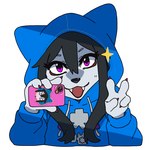 Rating: s
ID: 5630163
Date: 2025-06-09 02:13:02 -0400
Status: pending
Score: 4
1:1 2025 4_fingers anthro black_hair black_nose bust_portrait canid canine canis cellphone claws clothing cute_fangs digital_media_(artwork) electronics eyelashes fangs female female_anthro finger_claws fingers fur furgonomics gesture grey_body grey_fur hair hand_gesture hi_res holding_cellphone holding_object holding_phone holding_smartphone hoodie icon japanese_text kemono looking_at_viewer mammal okami-san_(wanda_yu) phone pink_eyes portrait smartphone solo teeth text text_on_clothing topwear translation_request v_sign wanda_yu wolf post #5630163