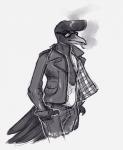 Rating: s
ID: 1726126
Date: 2018-12-04 16:58:03 -0500
Status: active
Score: 3
2017 alternative_fashion anthro avian avian_caruncle basillicus beak biped bird black_body black_feathers black_tail bottomwear cigarette clothed clothing cotingid delinquent dewlap_(anatomy) digital_drawing_(artwork) digital_media_(artwork) eyebrows eyewear feathered_crest feathers fully_clothed greaser grey_beak grey_clothing half-length_portrait hand_in_pocket hands_in_both_pockets head_crest hi_res jacket leather leather_clothing leather_jacket leather_topwear male new_world_suboscine open_clothing open_jacket open_topwear pants passerine pockets pompadour portrait rockabilly shirt simple_background smoking solo standing suboscine sunglasses tail tail_feathers topwear umbrellabird undershirt wattle white_background white_clothing post #1726126