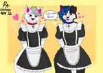 Rating: s
ID: 3731538
Date: 2022-12-04 17:30:18 -0500
Status: active
Score: 7
absurd_res anthro arctic_wolf black_body black_fur blue_eyes blue_hair blush border_collie canid canine canis clothed clothing collar collie domestic_dog duo english_text female female/female fur green_eyes grey_hair hair herding_dog hi_res lily_wolfia_(rizfaja_arts) looking_at_viewer maid_uniform mammal pastoral_dog rizfaja_arts sheepdog smile smiling_at_viewer speech_bubble text uniform vena_(rizfaja_arts) white_body white_fur wolf post #3731538