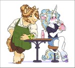 Rating: s
ID: 4727255
Date: 2024-04-17 22:20:49 -0400
Status: active
Score: 9
2021 alpha_channel alternate_universe anthro anthrofied apron beard biped black_clothing black_shirt black_topwear blush border bottomwear cake clothing cuppa_joe_(lopoddity) denim denim_bottomwear denim_clothing denim_shorts dessert digital_drawing_(artwork) digital_media_(artwork) duo eating embarrassed equid equine facial_hair fan_character feet flavored_milk food friendship_is_magic fur furniture hair hair_bun hasbro hi_res holding_cake holding_food holding_object hooves horn intraspecies lopoddity male male/male mammal milk moondancer_(mlp) multicolored_hair my_little_pony mythological_creature mythological_equine mythology pandoraverse_(lopoddity) shirt shorts simple_background strawberry_milk table tan_body tan_fur topwear transparent_border unicorn white_background white_body white_fur post #4727255