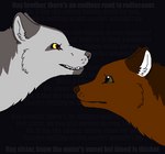 Rating: s
ID: 4465460
Date: 2023-12-11 01:49:36 -0500
Status: active
Score: 3
2014 aliasing ambiguous_gender avicii bared_teeth black_background brother_(lore) brother_and_sister_(lore) brown_body brown_fur brown_nose canid canine canis digital_drawing_(artwork) digital_media_(artwork) duo english_text female_(lore) feral flat_colors fur green_eyes grey_body grey_fur grey_inner_ear grey_nose grey_text headshot_portrait hey_brother_(avicii_song) low_res lyrics male_(lore) mammal microsoft_paint_(artwork) portrait red_eyes riaka_(sebdoggo) sar_(sebdoggo) sebdoggo sibling_(lore) simple_background sister_(lore) snout text twins_(lore) white_inner_ear wolf yellow_sclera post #4465460