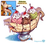 Rating: s
ID: 5235024
Date: 2024-12-10 15:24:39 -0500
Status: active
Score: 32
ambiguous_gender banana banana_split bowl candy cherry chocolate chocolate_sauce container cooking_with_furs corpse dairy_products dessert dripping duo eel elemental_creature feral fish flora_fauna food food_creature fruit goldentail_moray_eel hi_res ice_cream living_banana living_fruit marine moray_eel plant rappenem sharp_teeth species_name sundae tail teeth text tongue tongue_out whipped_cream x_eyes post #5235024