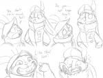 Rating: s
ID: 1369690
Date: 2017-11-02 11:16:27 -0400
Status: active
Score: 30
aftermoles anthro armello armor barnaby_(armello) bodily_fluids clothing comic dewlap_(anatomy) dialogue duo elyssia_(armello) english_text female flying_sweatdrops frown grin hat headgear headwear helmet humor lagomorph league_of_geeks leporid male mammal monochrome rabbit sketch smile sweat sweatdrop text post #1369690
