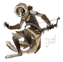 2016 arrow belt black_fur bow claws coat eyelashes felidre_(artist) feline female fur green_eyes grey_fur hood khajiit mammal markings polish_text quiver skyrim spots spotted_fur text the_elder_scrolls video_games whiskers white_fur
Rating: Safe
Score: 1
User: facelessmess
Date: September 23, 2017 2016 arrow belt black_fur bow claws coat eyelashes felidre_(artist) feline female fur green_eyes grey_fur hood khajiit mammal markings polish_text quiver skyrim spots spotted_fur text the_elder_scrolls video_games whiskers white_fur
Rating: Safe
Score: 1
User: facelessmess
Date: September 23, 2017