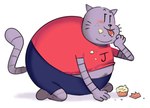 Rating: s
ID: 5586979
Date: 2025-05-20 20:29:10 -0400
Status: active
Score: 0
2025 anthro belly big_belly big_jim_(dog_man) black_nose blush bottomwear clothing cupcake dog_man_(series) domestic_cat felid feline felis food hi_res male mammal overweight overweight_male shirt shorts simple_background solo teddyclowns tongue tongue_out topwear post #5586979