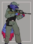Rating: s
ID: 4318281
Date: 2023-09-27 21:52:24 -0400
Status: active
Score: 11
absurd_res anthro armor avian bird body_armor clothing colored corvid digital_media_(artwork) gun handgun hat headgear headwear hi_res holster holstered_pistol jana's_lab jay_(bird) lanfeng_(lanfenghuang) male military_cap military_uniform new_world_jay oscine passerine pistol portrait ranged_weapon rifle solo stargate steller's_jay steyr_arms steyr_aug uniform weapon post #4318281