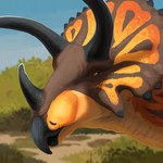 Rating: s
ID: 4353090
Date: 2023-10-14 22:11:53 -0400
Status: active
Score: 24
1:1 2023 ambiguous_gender beak black_beak black_horn brown_body brown_scales ceratopsian cliff_(calloftheraptor) detailed_background digital_media_(artwork) digital_painting_(artwork) dinosaur feral headshot_portrait horn icon male_(lore) mouth_closed orange_body orange_eyes orange_scales ornithischian painting_(artwork) plant portrait prehistoric_species reptile scales scalie shrub sky solo technesaurus three-quarter_portrait triceratops post #4353090