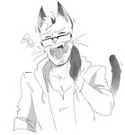 Rating: s
ID: 3993059
Date: 2023-04-15 02:52:45 -0400
Status: active
Score: 4
alternate_species anthro clothed clothing domestic_cat drawfee drawfee_(copyright) eyewear fangs felid feline felis furrification glasses gloves_(marking) hi_res hoodie hot_guy_p.i. karina_farek male mammal markings monochrome nando_(hot_guy_p.i.) open_mouth pointy_ears prick_ears shirt solo tail teeth topwear whiskers yawn post #3993059
