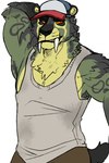 Rating: s
ID: 5657400
Date: 2025-06-21 05:01:31 -0400
Status: active
Score: 6
2:3 absurd_res anthro big_fangs black_nose bottomwear brown_bottomwear brown_clothing brown_pants clothed clothing fangs felid fur green_body green_fur grey_body grey_fur half-length_portrait hand_behind_head hat headgear headwear hi_res imperatorcaesar looking_at_viewer male male_anthro mammal muscular muscular_anthro muscular_male orange_eyes pants portrait prehistoric_species saber-toothed_tiger simple_background solo teeth topwear white_background white_clothing white_topwear yellow_body yellow_fur post #5657400