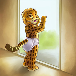 Rating: s
ID: 1139592
Date: 2017-02-16 04:29:57 -0500
Status: active
Score: 16
1:1 ambiguous_gender anthro astolpho cheetah clean_diaper clothed clothing diaper diaper_only digital_media_(artwork) feet felid feline fur hi_res king_cheetah looking_at_viewer mammal open_mouth solo spots standing tongue topless wearing_diaper window yellow_body yellow_eyes yellow_fur young young_anthro post #1139592