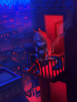 Rating: s
ID: 5670100
Date: 2025-06-26 23:51:59 -0400
Status: active
Score: 61
2025 absurd_res anthro blue_light building canid canid_demon canine canis cigarette cigarette_in_hand cigarette_smoke city city_background cityscape clothed clothing demon digital_drawing_(artwork) digital_media_(artwork) female fur hair hellhound helluva_boss hi_res landscape landscape_background loona_(helluva_boss) mammal mythological_canine mythological_creature mythology night old_squatter outside red_light red_sclera smoke smoking smoking_cigarette solo tail white_body white_fur wolf post #5670100