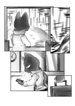Rating: s
ID: 3421950
Date: 2022-07-01 12:13:14 -0400
Status: active
Score: 37
2022 absurd_res anthro clothing collared_shirt comic digital_media_(artwork) domestic_cat electronics english_text felid feline felis fur grey_body grey_fur greyscale hi_res inside_train looking_at_object looking_at_phone looking_away male mammal monochrome pester phone shaded shirt skinny_male suitcase text topwear train train_station travel travelling ulysses_(pester) vehicle post #3421950