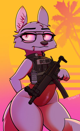 Rating: s
ID: 1954074
Date: 2019-08-06 22:05:03 -0400
Status: active
Score: 93
2019 absurd_res anthro arctic_fox arm_tuft bulletproof_vest canid canine cheek_tuft clothed clothing disney elbow_tuft electronics english_text eyewear facial_tuft female fox glasses gun head_tuft heckler_and_koch hi_res holding_gun holding_object holding_ranged_weapon holding_weapon mammal match mouth_hold mp5 one-piece_swimsuit palm_tree plant radio ranged_weapon signature skye_(zootopia) smoke_grenade solo standing submachine_gun sun swimwear synthwave text thick_thighs tree trigger_discipline true_fox tuft weapon wide_hipped_female wide_hips yitexity zootopia post #1954074