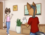 Rating: s
ID: 3814049
Date: 2023-01-15 16:31:15 -0500
Status: active
Score: 59
5_fingers absurd_res anthro barefoot bindy black_body black_fur black_hair black_markings black_nose black_tail blue_bottomwear blue_clothing blue_jeans blue_pants bottomwear bow_(knot) brown_ears brown_eyes brown_hair brown_nose brown_tail canid canine canis cel_shading child clothed clothing colored denim denim_bottomwear denim_clothing detailed_background digital_media_(artwork) dingo drawstring dream_mirage duo ears_up eye_contact feet female fingers fully_clothed fur furniture gesture gloves_(marking) hair happy heart_clothing heart_print heart_symbol hi_res inside jackal jeans liam_(disjachi) looking_at_another male mammal markings midriff open_mouth open_smile painting pants pink_clothing pink_shirt pink_topwear plant raised_hand red_clothing red_shirt red_topwear shaded shirt smile sweatpants tail tail_markings tan_body tan_ears tan_fur tank_top topwear waving white_markings young young_anthro post #3814049