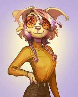 anthro blonde_hair braided_hair canine clothed clothing dog droopy_ears eyewear female glasses hair hand_on_hip kidkhat mammal portrait simple_background small_waist smile solo standing sunglasses tinted_glasses turtleneck yellow_eyes
Rating: Safe
Score: 5
User: hslugs
Date: October 17, 2017 anthro blonde_hair braided_hair canine clothed clothing dog droopy_ears eyewear female glasses hair hand_on_hip kidkhat mammal portrait simple_background small_waist smile solo standing sunglasses tinted_glasses turtleneck yellow_eyes
Rating: Safe
Score: 5
User: hslugs
Date: October 17, 2017