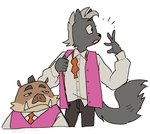 Rating: s
ID: 5387493
Date: 2025-02-21 03:13:29 -0500
Status: active
Score: 7
anthro black_bottomwear black_clothing black_pants bottomwear bow_tie brown_body clothing collar digital_media_(artwork) duo english_text fluffy fluffy_tail grey_tail handwritten_text hi_res kensuke_shibagaki_(odd_taxi) kewpiekills loose_tie male mammal mephitid necktie odd_taxi pants pink_clothing pink_nose pink_topwear pink_vest red_necktie shirt shun_imai_(odd_taxi) signature simple_background size_difference skunk standing suid suine sus_(pig) tail text topwear tusks vest white_background white_clothing white_shirt white_topwear wild_boar post #5387493