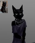 Rating: s
ID: 3441539
Date: 2022-07-11 20:05:52 -0400
Status: active
Score: 75
4:5 absurd_res black_body black_fur bone bracelet clothed clothing collar digital_media_(artwork) domestic_cat felid feline felis female foxboy83 fur half-length_portrait hi_res jewelry mammal necklace portrait pupils purple_clothing purple_topwear reference_image simple_background skull slit_pupils solo spiked_bracelet spiked_collar spikes topwear vanta_(tootaloo) vantablack_fur whiskers white_eyes post #3441539
