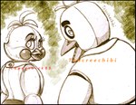 Rating: s
ID: 5586745
Date: 2025-05-20 18:37:47 -0400
Status: pending
Score: 2
2014 animatronic anthro artist_collaboration artist_name avian beak bib bib_only bird black_eyebrows cageyshick05_(artist) chic_chic_(cageyshick05) chica_(fnaf) chicken duo english_description eyebrows eyelashes feather_hair feathers female female_anthro five_nights_at_freddy's five_nights_at_freddy's_2 galliform gallus_(genus) graphite_(artwork) larger_anthro larger_female looking_back machine open_beak open_mouth phasianid pseudo_hair robot scottgames shaded signature simple_background size_difference smaller_anthro smaller_female teeth tehcreechibi text thick_eyebrows toothed_beak toy_chica_(fnaf) traditional_media_(artwork) white_body white_eyes yellow_background post #5586745