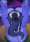 Rating: s
ID: 5635176
Date: 2025-06-11 12:19:53 -0400
Status: active
Score: 3
ambiguous_gender anthro artist_name blue_body blue_eyes blue_fur blue_tongue bodily_fluids bust_portrait cheek_tuft clothed clothing drooling facial_tuft fangs front_view fur hair hi_res looking_at_viewer mouth_shot neck_tuft open_mouth portrait purple_hair saliva saliva_on_tongue saliva_string santanahoffman sharp_teeth short_hair solo teeth text tongue tuft post #5635176