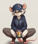Rating: s
ID: 5653812
Date: 2025-06-19 16:09:12 -0400
Status: active
Score: 43
american_opossum anthro band-aid band-aid_on_face bandage bandage_on_face barefoot baseball_cap beverage beverage_can bottomwear chest_tuft claws clothed clothing crouching ear_piercing ear_ring ear_tuft fangs feet female fully_clothed fur grey_background hair hat headgear headwear holding_beverage holding_object hood_down hoodie kemono looking_at_viewer mammal marsupial piercing pink_nose ring_piercing short_hair shorts simple_background sinelesh smile solo spread_legs spreading tail teeth toe_claws toes topwear tuft virginia_opossum yellow_eyes post #5653812