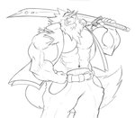 Rating: s
ID: 2193252
Date: 2020-03-26 20:14:39 -0400
Status: active
Score: 1
2013 ambiguous_species anthro bared_chest belt bottomwear canid canine clothing curved_sword flexing grin hair holding_object horn looking_at_viewer male mammal melee_weapon monochrome muscular muscular_anthro muscular_male navel pants sachiel_666 sketch smile solo sword topwear vest weapon post #2193252