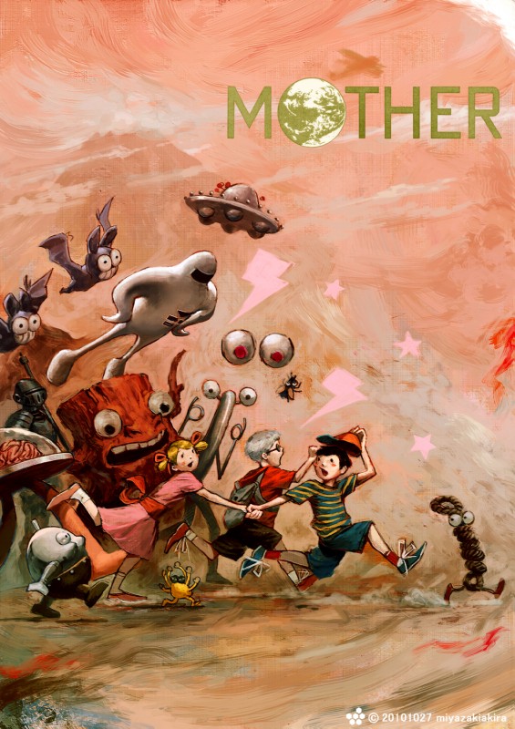 ana, loid, and ninten (earthbound (series) and etc) created by miyazakiakira
