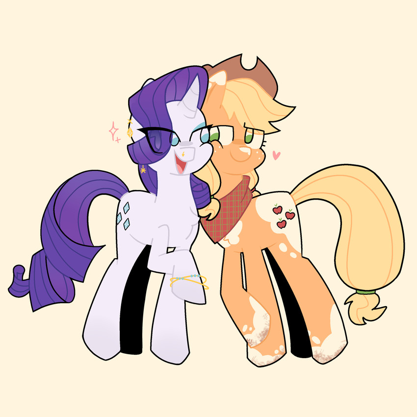 applejack and rarity (friendship is magic and etc) created by charmallows