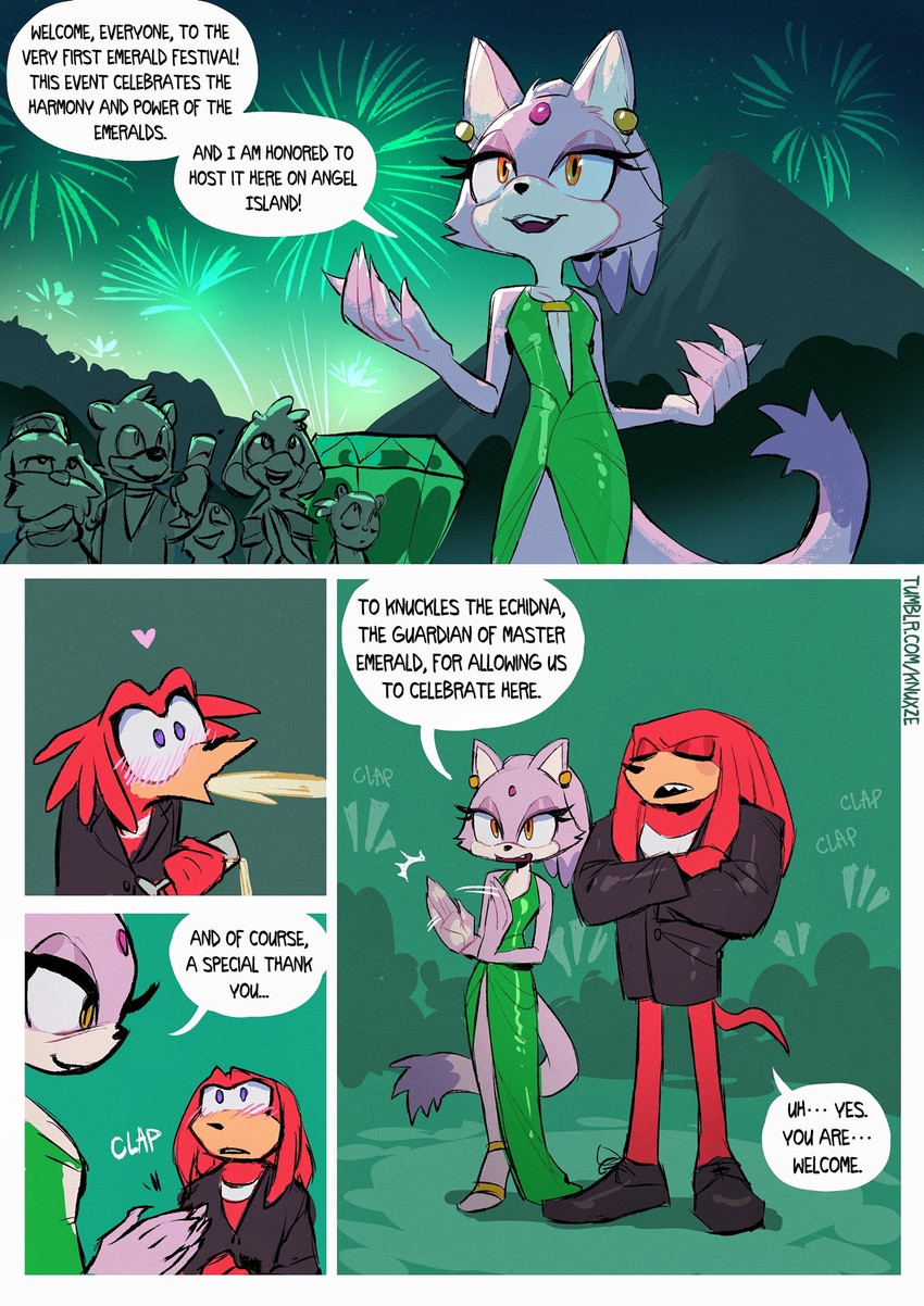 blaze the cat and knuckles the echidna (sonic the hedgehog (series) and etc) created by knuxze
