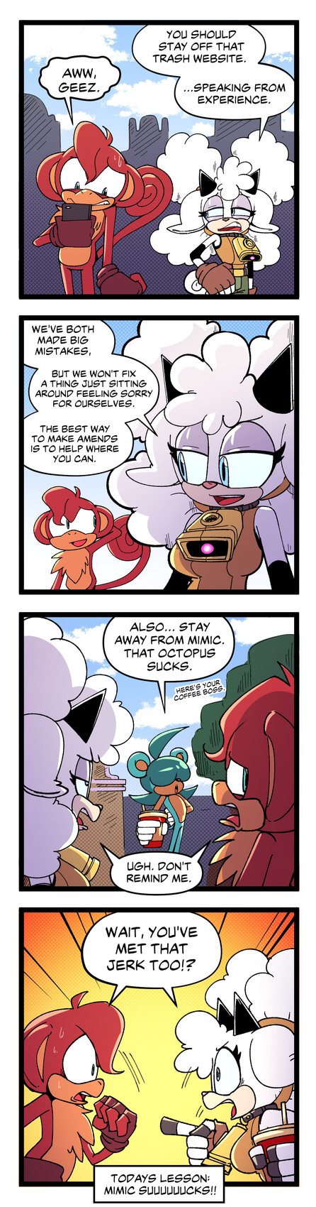 hop the lemming, lanolin the sheep, and unnamed character (sonic the hedgehog (comics) and etc) created by sachasketchy